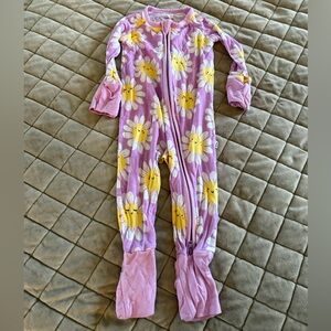 Little Sleepies Purple and Yellow Daisy Zippy